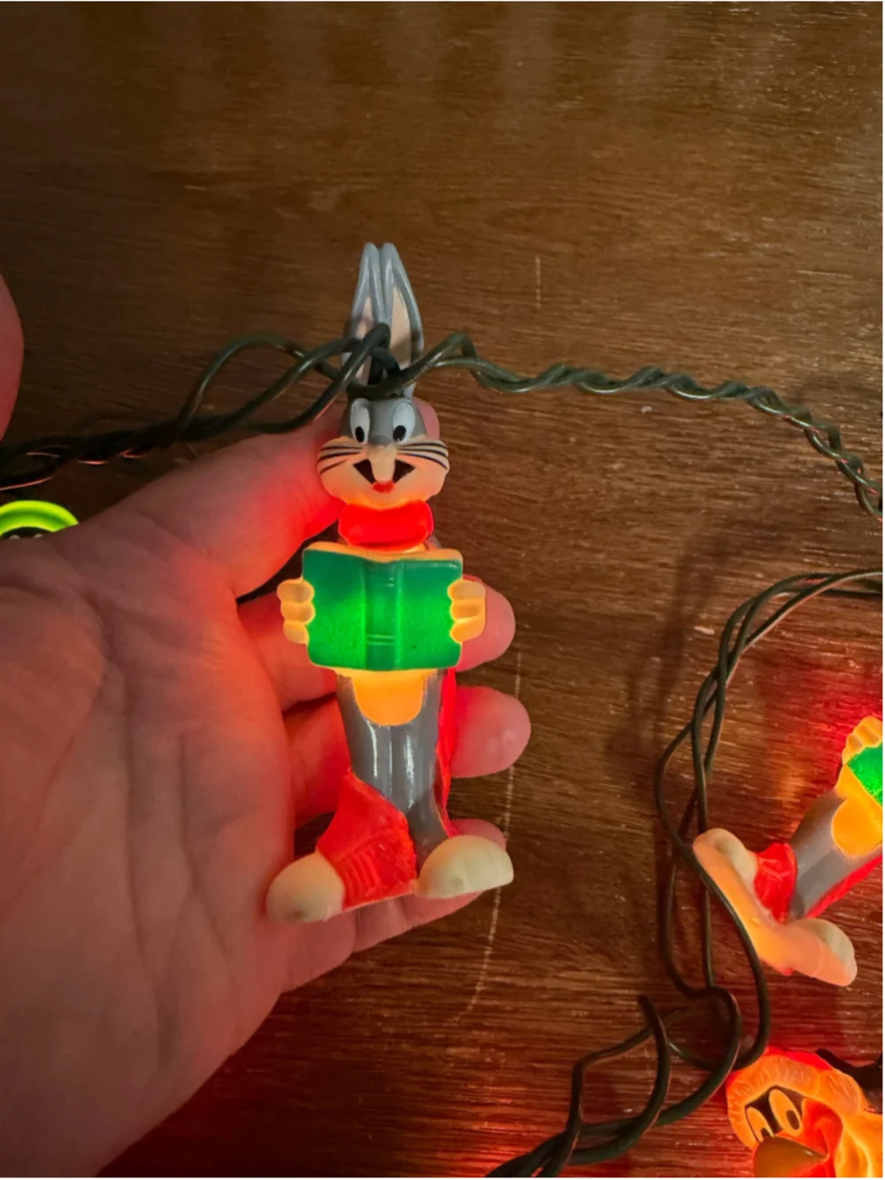 Vintage 1998 Looney Tunes Christmas Lights 10 Character 9 Ft String WORKS L878X